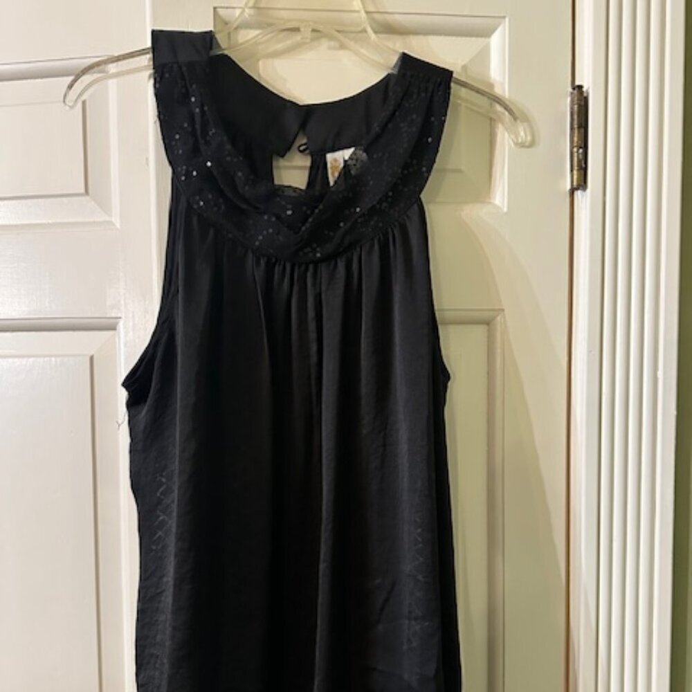 Adiva Black Sleeveless Tank Top XL Lightweight Party Cocktail Dressy Career